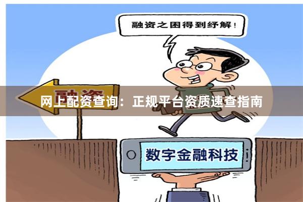 网上配资查询：正规平台资质速查指南